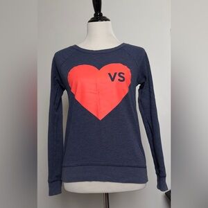 Victoria's Secret Navy Sweater with Bold Pink Heart